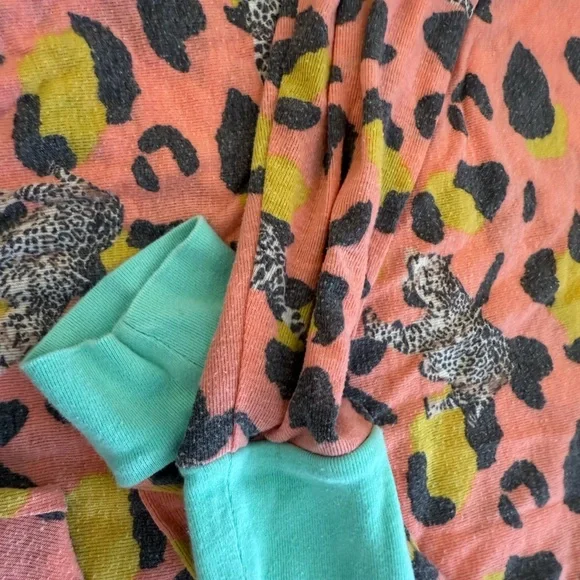 Leopard Print Pajamas - Salmon/Teal 🐆 Honeydew Brand - Picture 7 of 8